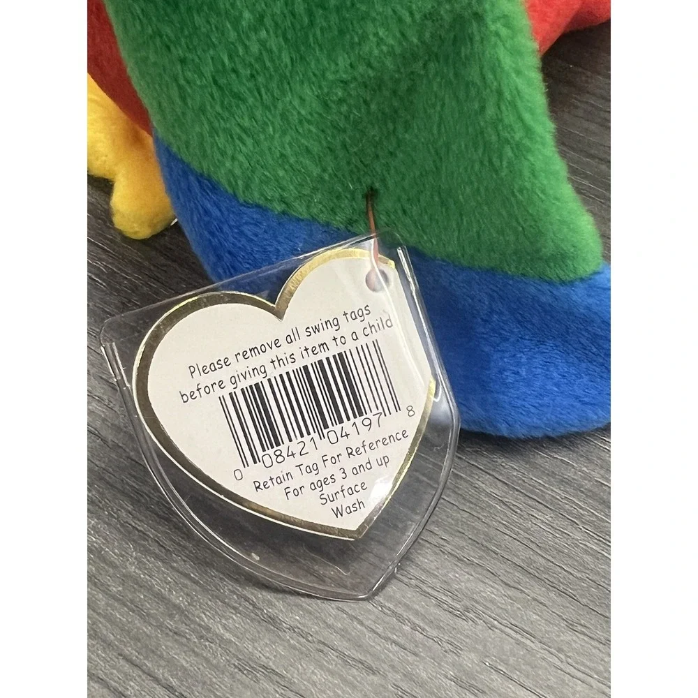 Ty 4197 Beanie Baby Jabber‎ The Parrot Tropical Bird Free Shipping New With Tags